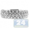 14K White Gold 1.86 ct 3 Row Diamond Wedding Band Ring
