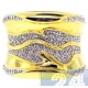 18K Yellow Gold 0.30 ct Diamond Wave Womens Band Ring