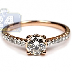 14K Rose Gold 1.00 ct Diamond Womens Engagement Ring