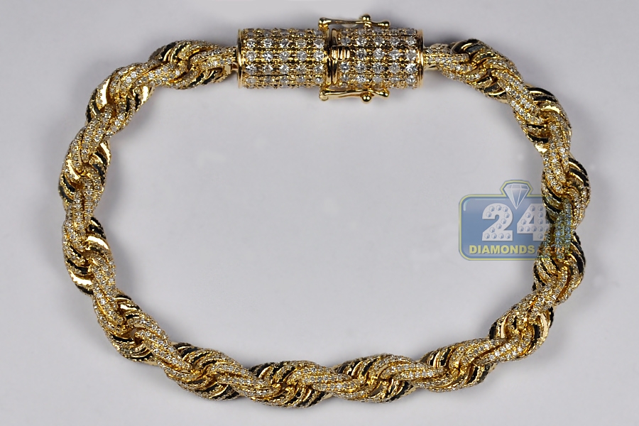 Men's 3.0mm Diamond-Cut Rope Chain Bracelet in 14K Gold - 8