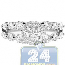 14K White Gold 1.54 ct Diamond Womens Engagement Ring