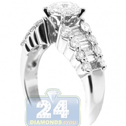 18K White Gold 1.30 ct Diamond Womens Engagement Ring