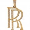Mens Diamond Rolls Royce RR Logo Pendant 10K Yellow Gold 5.66 ct