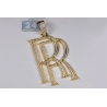 Mens Diamond Rolls Royce RR Logo Pendant 10K Yellow Gold 5.66 ct