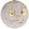 14K Yellow Gold 2.95 ct Diamond Pave Emoji Face Pendant