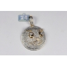 Mens Diamond Pave Emoji Face Pendant 14K Yellow Gold 2.95 ct