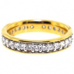 14K Yellow Gold 1.03 ct All Way Diamond Womens Eternity Band Ring