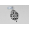 Mens Diamond Lion Head Pendant 10K White Gold Black Enamel .87ct