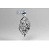 Mens Diamond Lion Head Pendant 10K White Gold Black Enamel .87ct