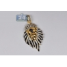 Mens Diamond Lion Head Pendant 10K Yellow Gold Black Enamel .88ct