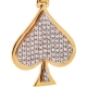14K Yellow Gold 0.55 ct Diamond Card Game Spades Pendant