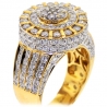 14K Yellow Gold 4.04 ct Diamond Cluster Men's Ring