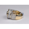14K Yellow Gold 4.04 ct Diamond Cluster Men's Ring