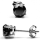 925 Sterling Silver 2.50 ct Black Diamond Womens Stud Earrings