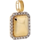 14K Yellow Gold 1.22 ct Diamond Dog Tag Mens Pendant