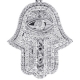 14K White Gold 1.39 ct Diamond Hamsa Hand Evil Eye Pendant