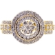 14K Yellow Gold 1.45 ct Diamond Cluster Mens Ring