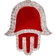 10K Yellow Gold Red Enamel 0.46 ct Diamond Hamsa Hand Pendant