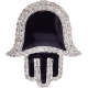10K Yellow Gold Black Enamel 0.46 ct Diamond Hamsa Hand Pendant