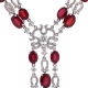 14K White Gold 29.02 ct Ruby Diamond Y Shape Necklace
