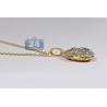 14K Yellow Gold 1.62 ct Diamond Smiley Round Pendant Necklace