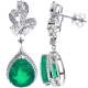 18K White Gold 10.19 ct Emerald Diamond Drop Earrings