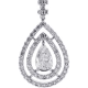 14K White Gold 4.24 ct Diamond Y Shape Drop Necklace