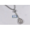 Womens Pear Diamond Y Shape Drop Necklace 14K White Gold 4.24ct