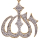 10K Yellow Gold 0.61 ct Diamond Allah God Mens Pendant
