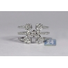 Womens Diamond Open Cuff Multiband Ring 14K White Gold 1.35 Ct