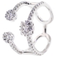 14K White Gold 0.88 ct Diamond Cluster Open Cuff Ring
