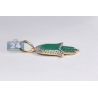 10K Yellow Gold Green Enamel 0.80 ct Diamond Hand of God Pendant
