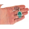 10K Yellow Gold Green Enamel 0.80 ct Diamond Hand of God Pendant