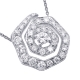 14K White Gold 1.37 ct Diamond Evil Eye Pendant Necklace 17 inch