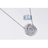 Womens Diamond Evil Eye Pendant Necklace 14K White Gold 1.37ct