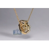 Womens Diamond Evil Eye Pendant Necklace 14K Yellow Gold 1.35ct