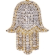 10K Yellow Gold 3.51 ct Diamond Iced Out Hamsa Hand Pendant
