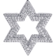 14K White Gold 1.80 ct 3 Rows Diamond Star of David Pendant