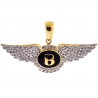 Mens Diamond Bentley Motors Logo Badge Pendant 10K Yellow Gold