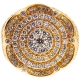 14K Yellow Gold 3.40 ct Diamond Crown Style Mens Ring