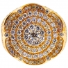 14K Yellow Gold 3.40 ct Diamond Crown Style Mens Ring