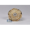 14K Yellow Gold 3.40 ct Diamond Crown Style Mens Ring
