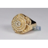 14K Yellow Gold 3.40 ct Diamond Crown Style Mens Ring