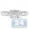 18K White Gold 1.86 ct Diamond Cluster Engagement Ring