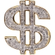 10K Yellow Gold 0.65 ct Diamond Dollar Sign Mens Pendant