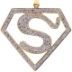 10K Yellow Gold 0.85 ct Diamond Superman Shield Pendant