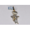 Mens Diamond Poppin Fresh Charm Pendant 10K Yellow Gold 0.44ct