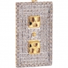 Mens Diamond Socket Board Tag Pendant 10K Yellow Gold 0.93ct