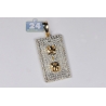 Mens Diamond Socket Board Tag Pendant 10K Yellow Gold 0.93ct