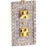 Mens Diamond Plug Socket Pendant Solid 10K Yellow Gold 0.74ct